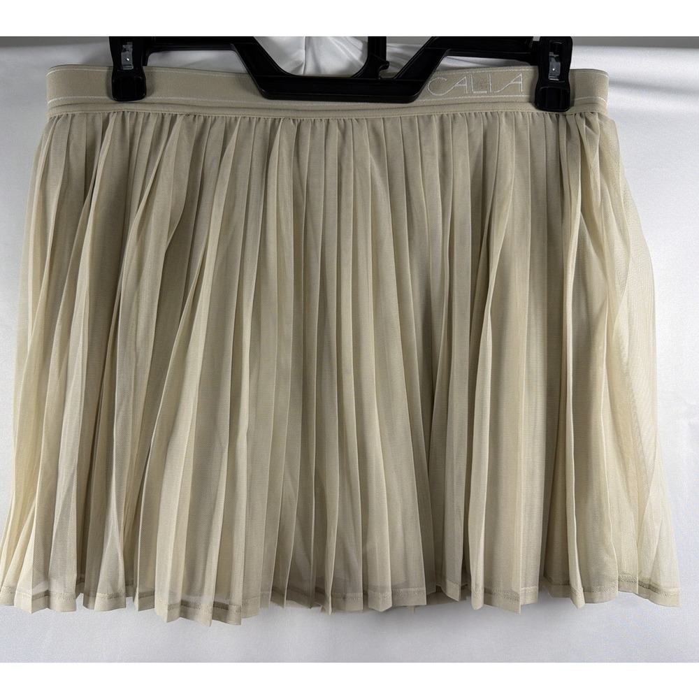 Calia Skort Size XXL High Rise Pleated Tennis Skort Khaki Beige Airy- NWT